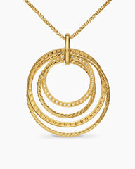 Crossover Trio Pendant Necklace in 18K Yellow Gold with Diamonds, 39.5mm