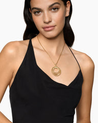 Crossover Trio Pendant Necklace in 18K Yellow Gold with Diamonds, 39.5mm