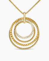 Crossover Trio Pendant Necklace in 18K Yellow Gold with Diamonds, 39.5mm