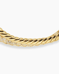 Crossover Trio Collar Necklace in 18K Yellow Gold with Diamonds, 16.5mm
