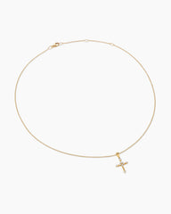 Petite Modern Renaissance® Cross Pendant Necklace in 18K Yellow Gold with Diamonds, 15.9mm