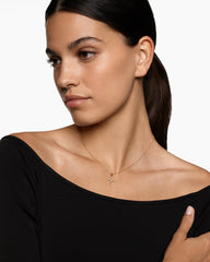 Petite Modern Renaissance® Cross Pendant Necklace in 18K Yellow Gold with Diamonds, 15.9mm