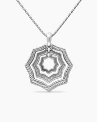 Zig Zag Stax™ Pendant Necklace in Sterling Silver with Diamonds, 28mm