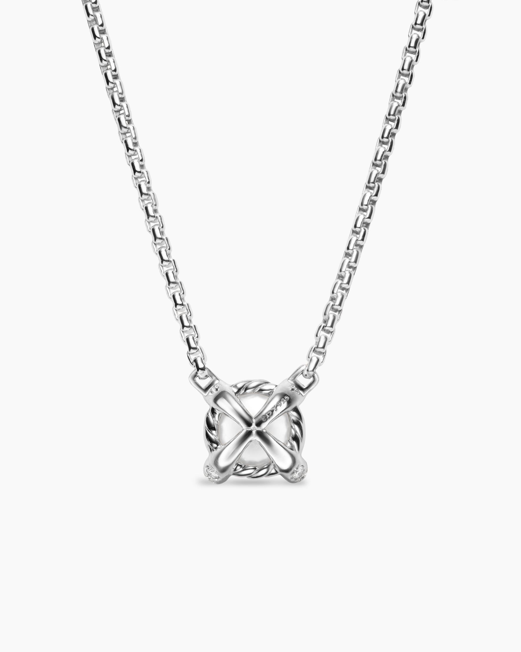 Pearl Classics Necklace in Sterling Silver with Diamonds, 6.5mm