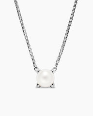 Pearl Classics Necklace in Sterling Silver with Diamonds, 6.5mm