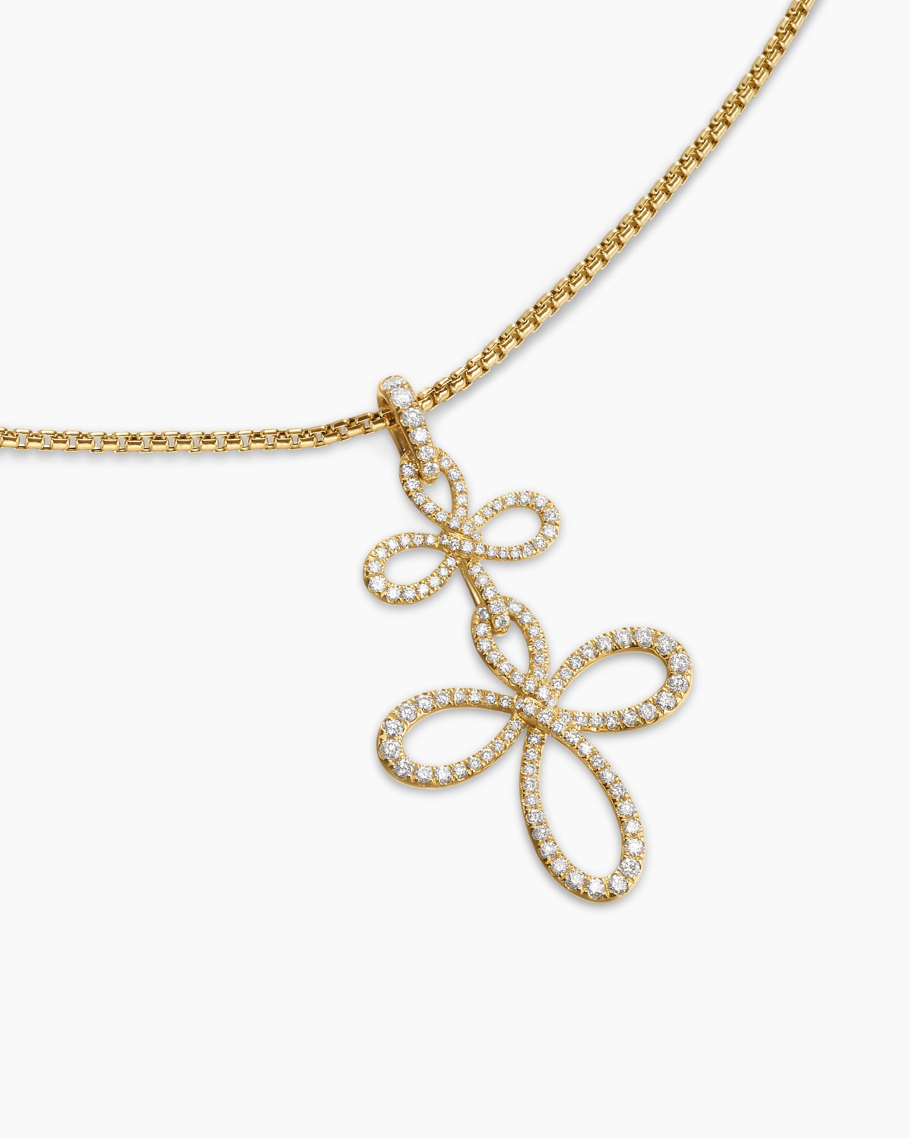 Wisteria® Pendant Necklace in 18K Yellow Gold with Diamonds, 38.2mm