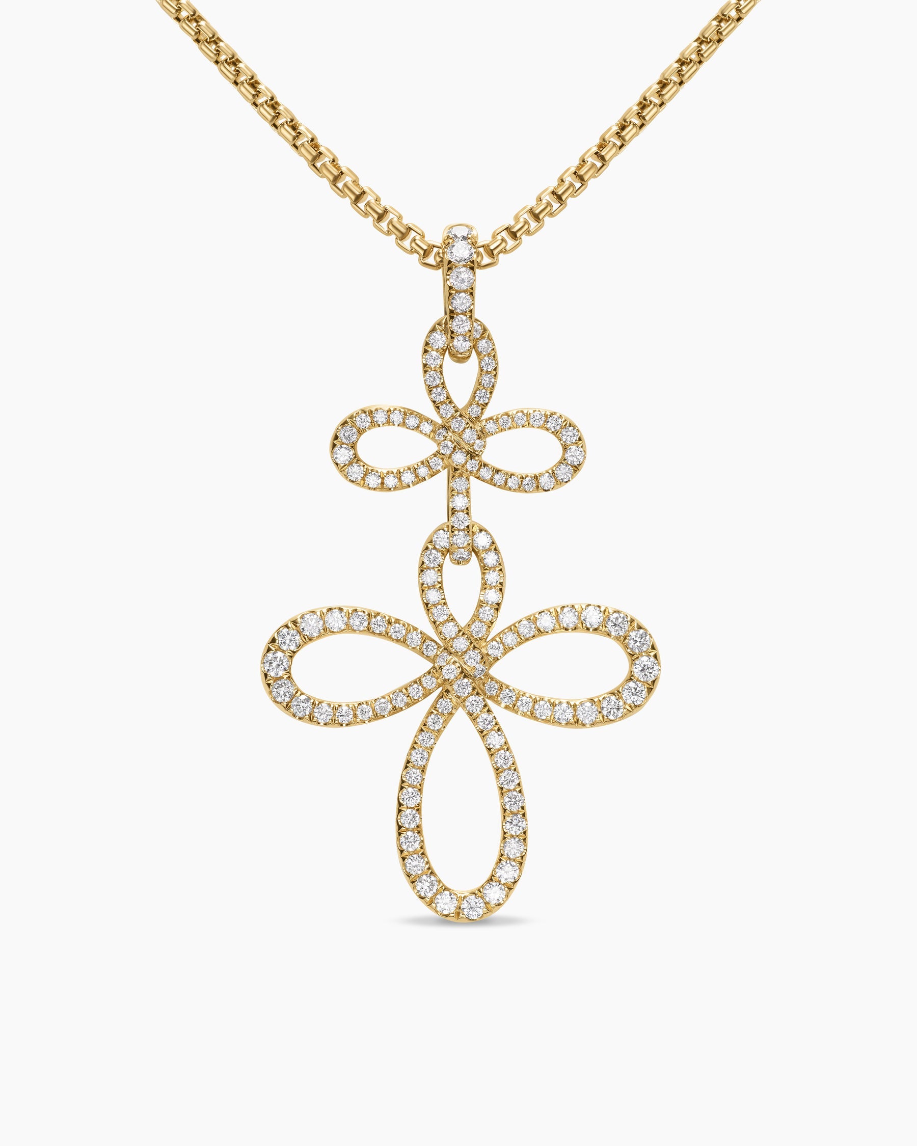 Wisteria® Pendant Necklace in 18K Yellow Gold with Diamonds, 38.2mm