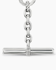DY Mercer® Petite Toggle Chain Necklace in Sterling Silver with Diamonds, 4.5mm