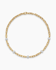DY Madison® Pavé Bead Chain Necklace in 18K Yellow Gold with Diamonds, 6mm