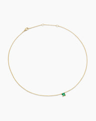Micro Chatelaine® Pendant Necklace in 18K Yellow Gold with Emerald, 4mm