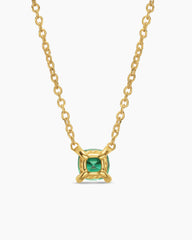 Micro Chatelaine® Pendant Necklace in 18K Yellow Gold with Emerald, 4mm