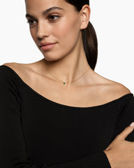 Micro Chatelaine® Pendant Necklace in 18K Yellow Gold with Emerald, 4mm