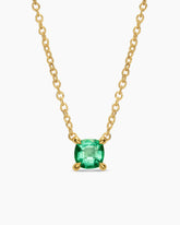 Micro Chatelaine® Pendant Necklace in 18K Yellow Gold with Emerald, 4mm