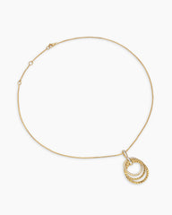 Crossover Trio Pendant Necklace in 18K Yellow Gold with Diamonds, 24mm