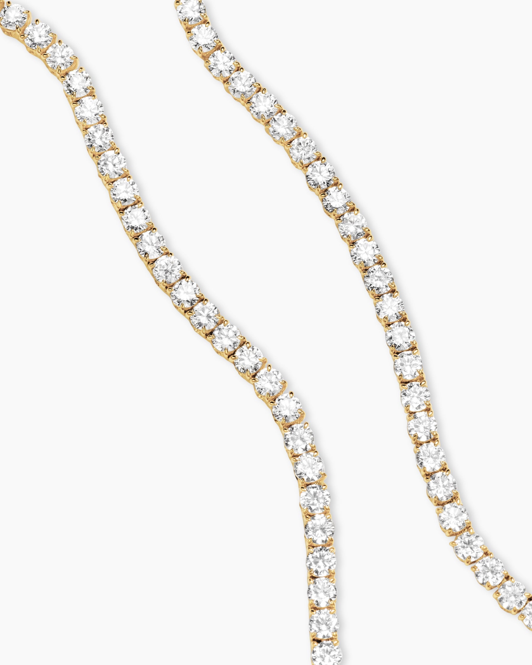 Tennis Necklace in 18K Yellow Gold with Diamonds, 4mm