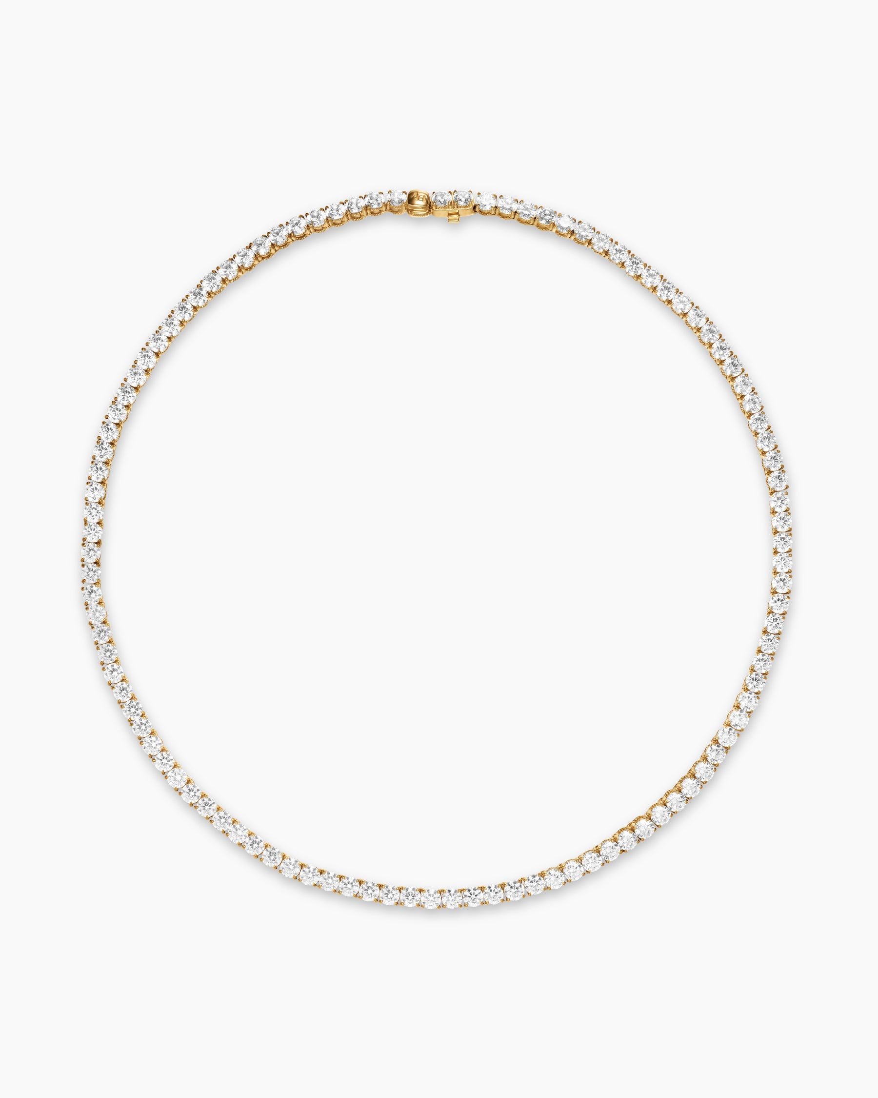 Tennis Necklace in 18K Yellow Gold with Diamonds, 4mm