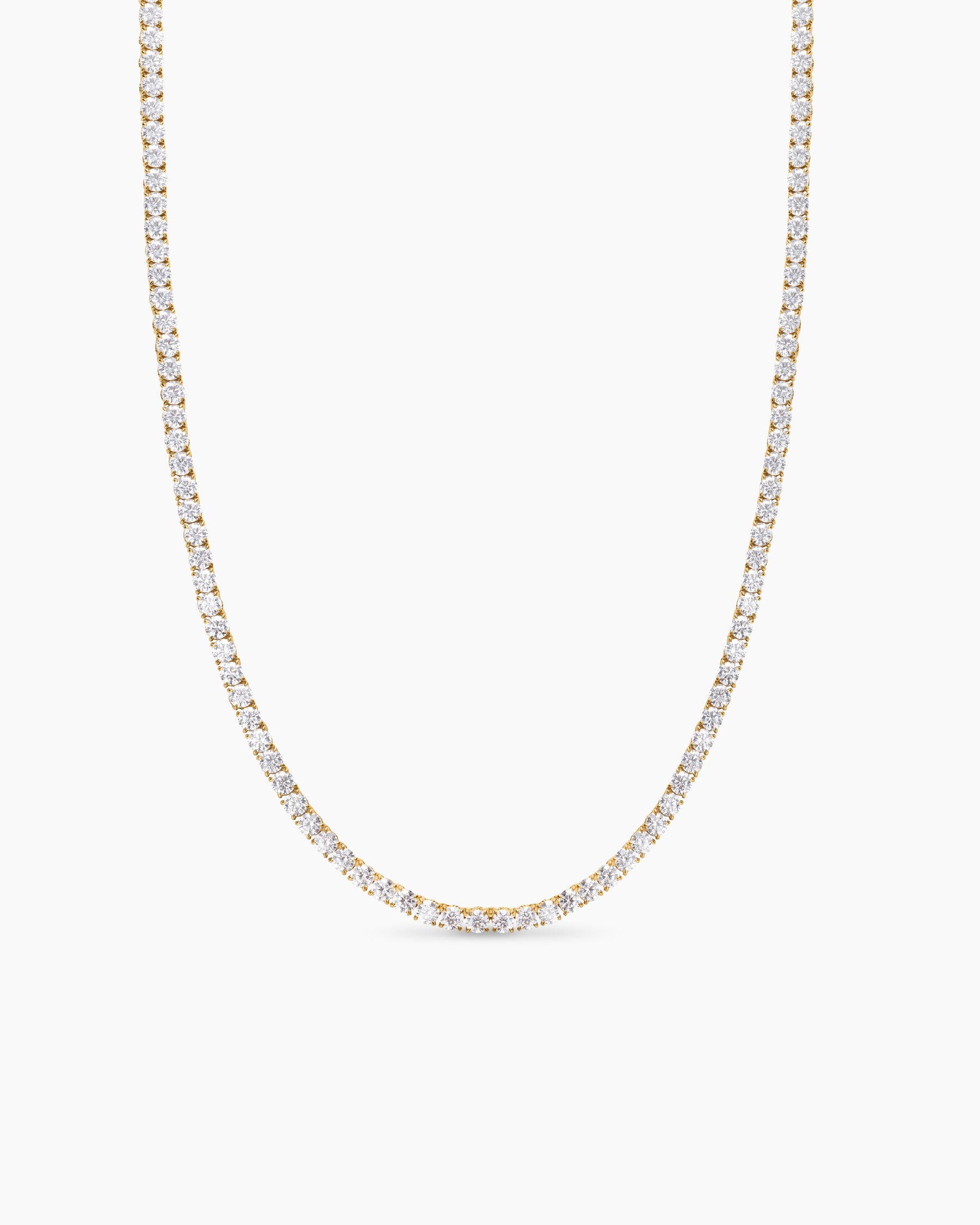 Tennis Necklace in 18K Yellow Gold with Diamonds, 4mm