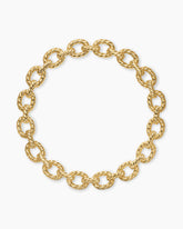 Sculpted Cable Oval Link Necklace in 18K Yellow Gold, 18mm