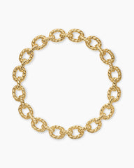 Sculpted Cable Oval Link Necklace in 18K Yellow Gold, 18mm