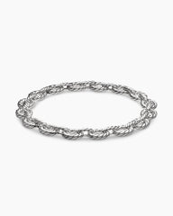 Sculpted Cable Oval Link Necklace in Sterling Silver, 18mm