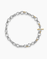 DY Mercer® Chain Necklace in Sterling Silver with 18K Yellow Gold and Diamonds, 8mm