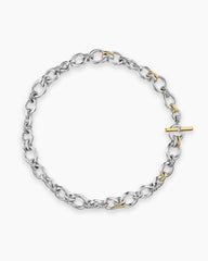 DY Mercer® Chain Necklace in Sterling Silver with 18K Yellow Gold and Diamonds, 8mm