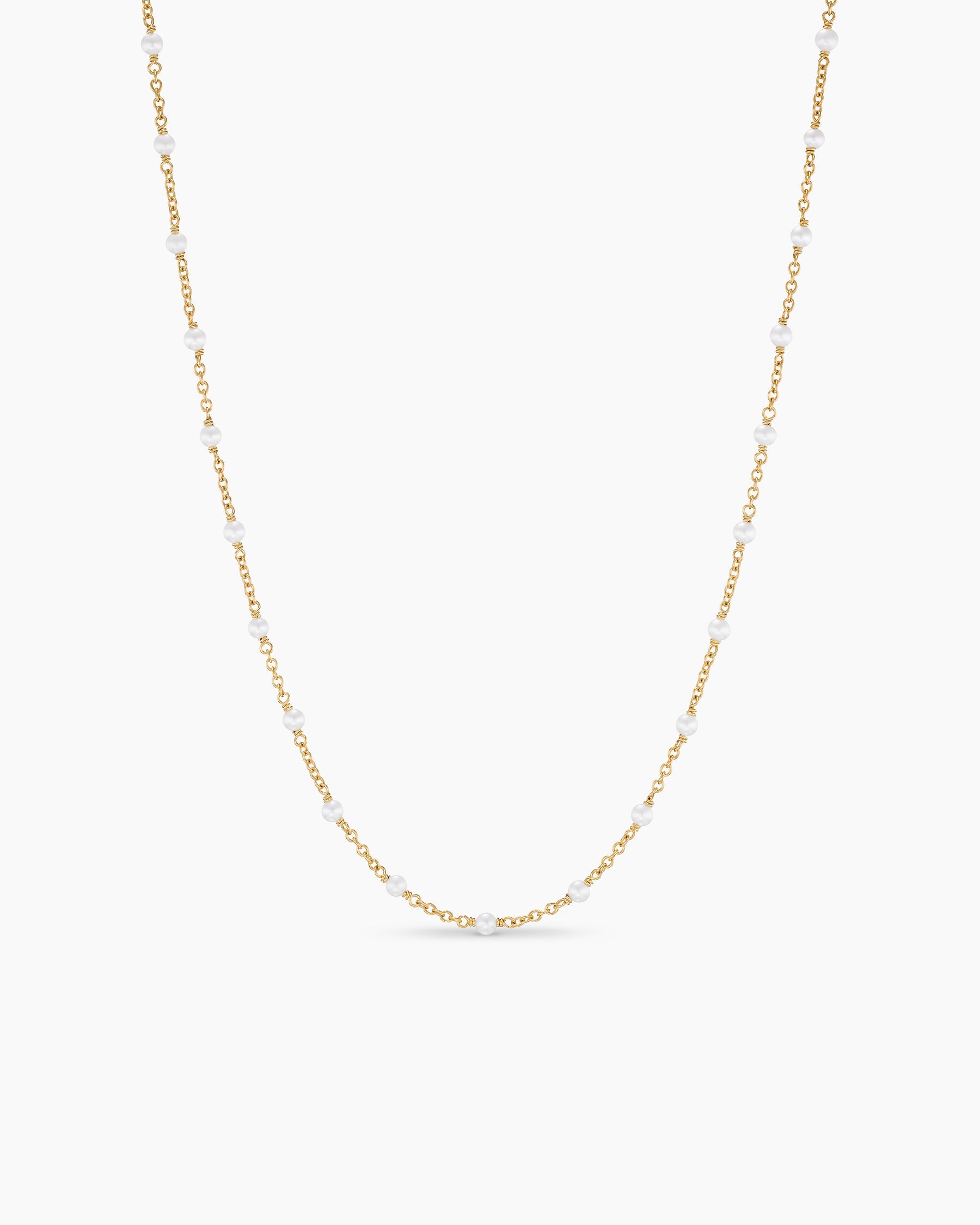 Pearl Classics Station Necklace in 18K Yellow Gold, 3.5mm