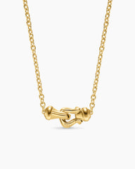 Petite Buckle Necklace in 18K Yellow Gold with Diamonds, 16.3mm