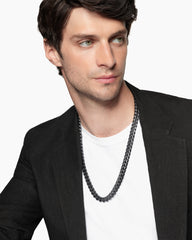 Curb Chain Necklace in Black Titanium, 11.5mm