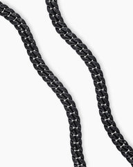 Curb Chain Necklace in Black Titanium with Black Diamonds, 11.5mm