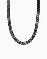 Curb Chain Necklace in Black Titanium with Black Diamonds, 11.5mm