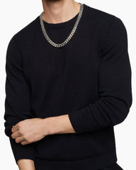 Curb Chain Necklace in Sterling Silver, 11.5mm