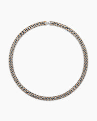 Curb Chain Necklace in Sterling Silver with Orange Sapphires, 11.5mm