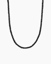 Spiritual Beads Necklace in Sterling Silver with Black Spinel, 5mm