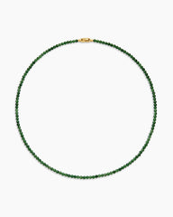 Spiritual Beads Necklace with Nephrite Jade and 18K Yellow Gold, 4mm
