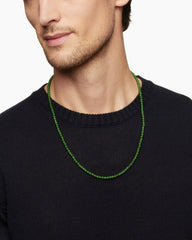 Spiritual Beads Necklace with Nephrite Jade and 18K Yellow Gold, 4mm