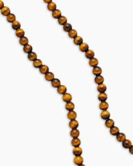 Spiritual Beads Necklace with Tiger’s Eye and Sterling Silver, 4mm