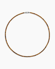 Spiritual Beads Necklace with Tiger’s Eye and Sterling Silver, 4mm