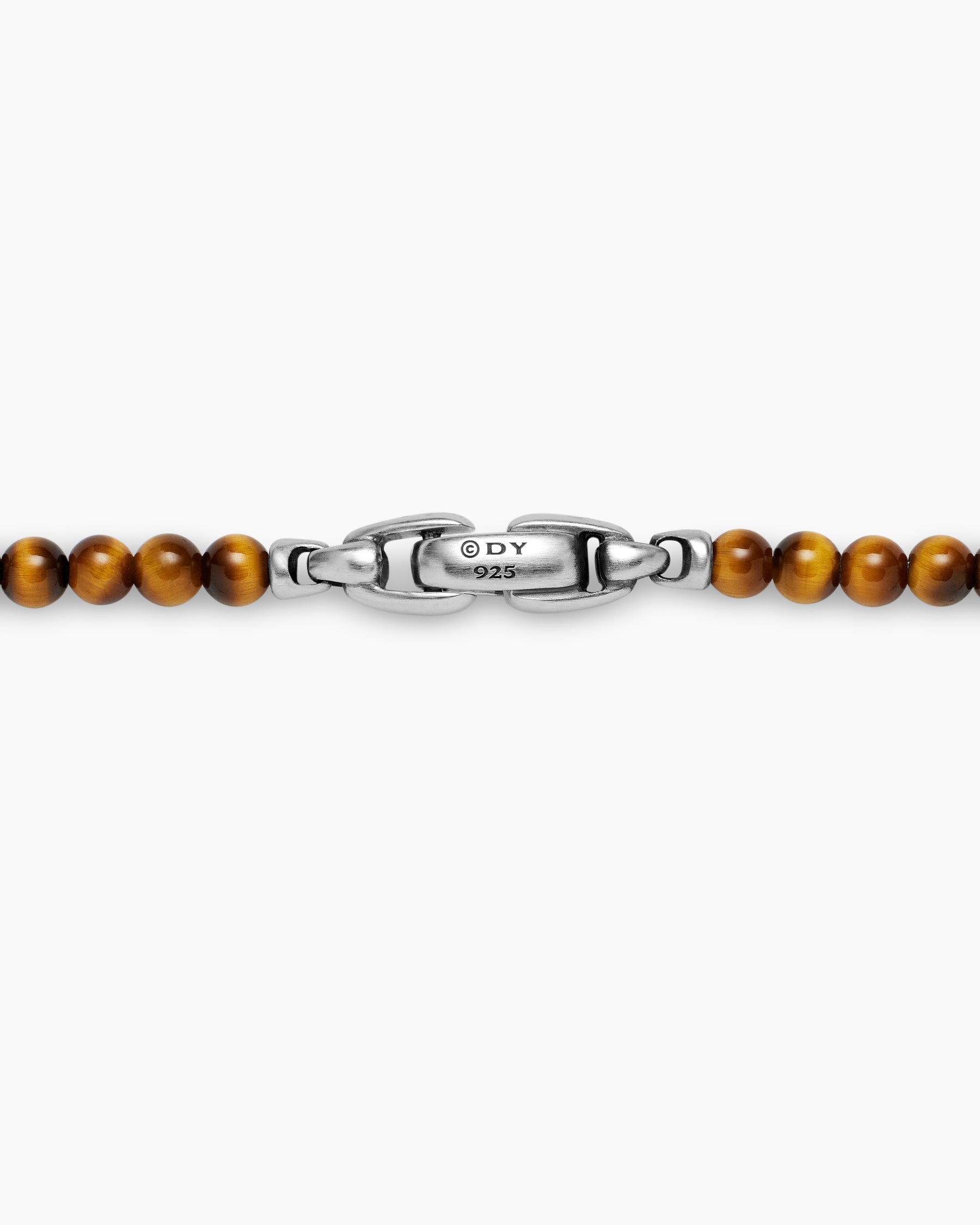 Spiritual Beads Necklace with Tiger’s Eye and Sterling Silver, 4mm