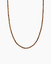 Spiritual Beads Necklace with Tiger’s Eye and Sterling Silver, 4mm