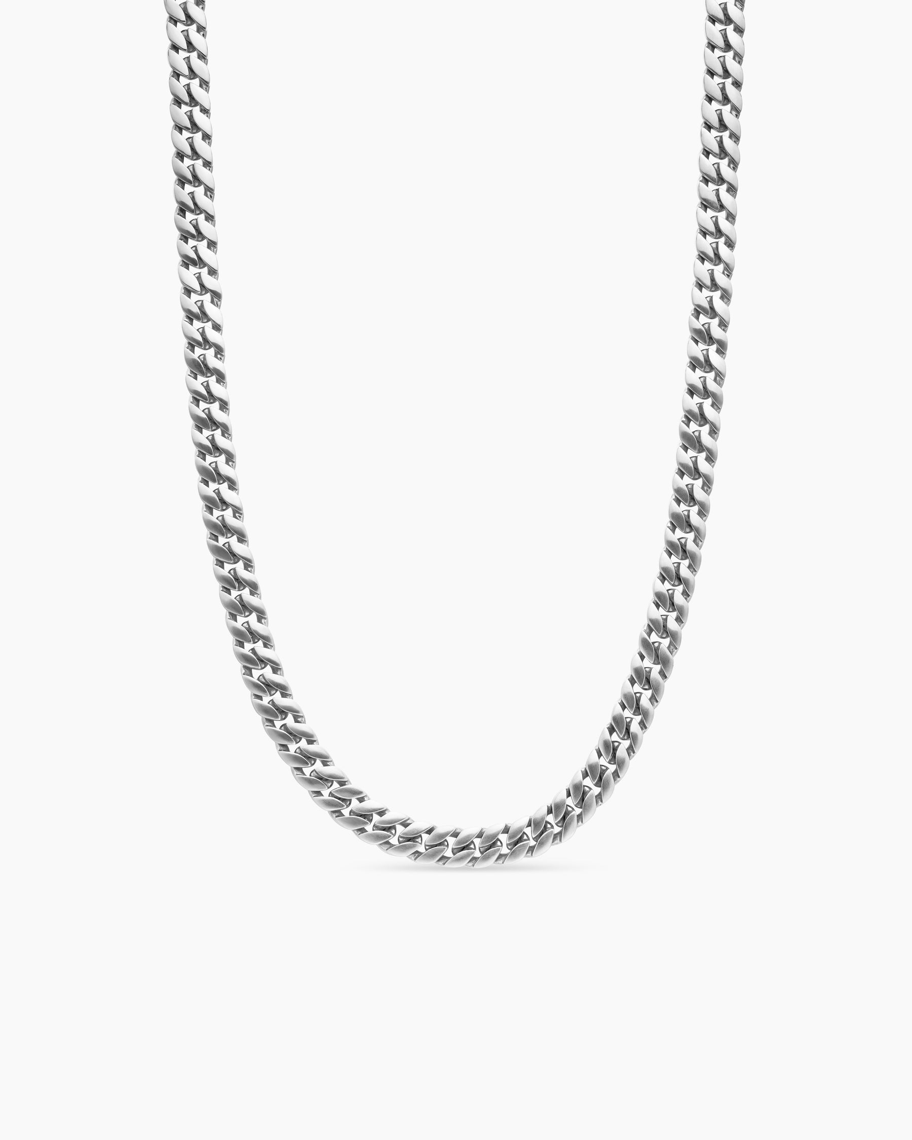 Curb Chain Necklace in Sterling Silver, 8mm