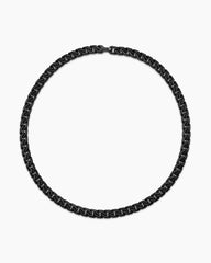 Curb Chain Angular Link Necklace in Black Titanium, 8.7mm
