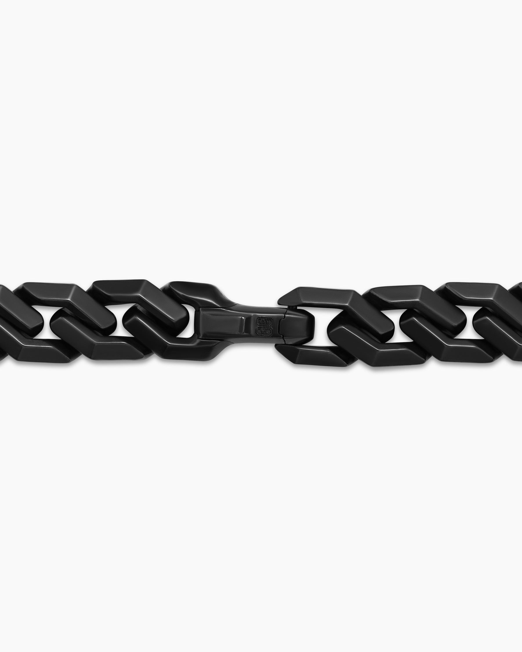 Curb Chain Angular Link Necklace in Black Titanium, 8.7mm