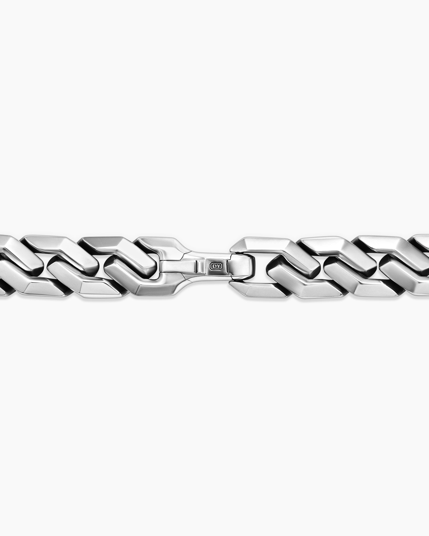 Curb Chain Angular Link Necklace in Sterling Silver, 8.7mm