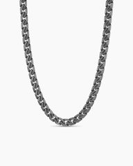 Curb Chain Angular Link Necklace in Titanium, 8.7mm