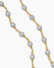 Spiritual Beads Necklace in 18K Yellow Gold with Diamonds, 6mm