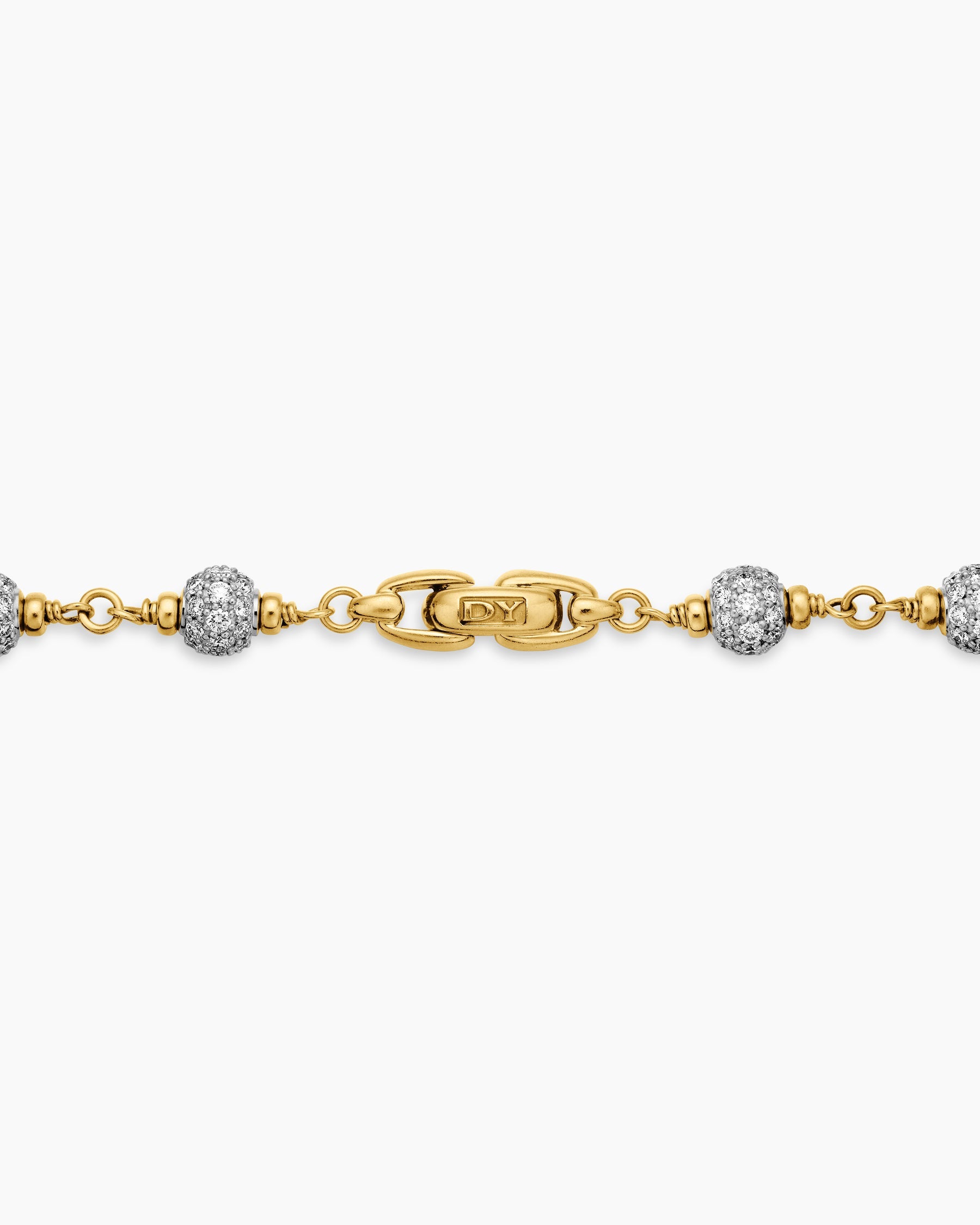 Spiritual Beads Necklace in 18K Yellow Gold with Diamonds, 6mm