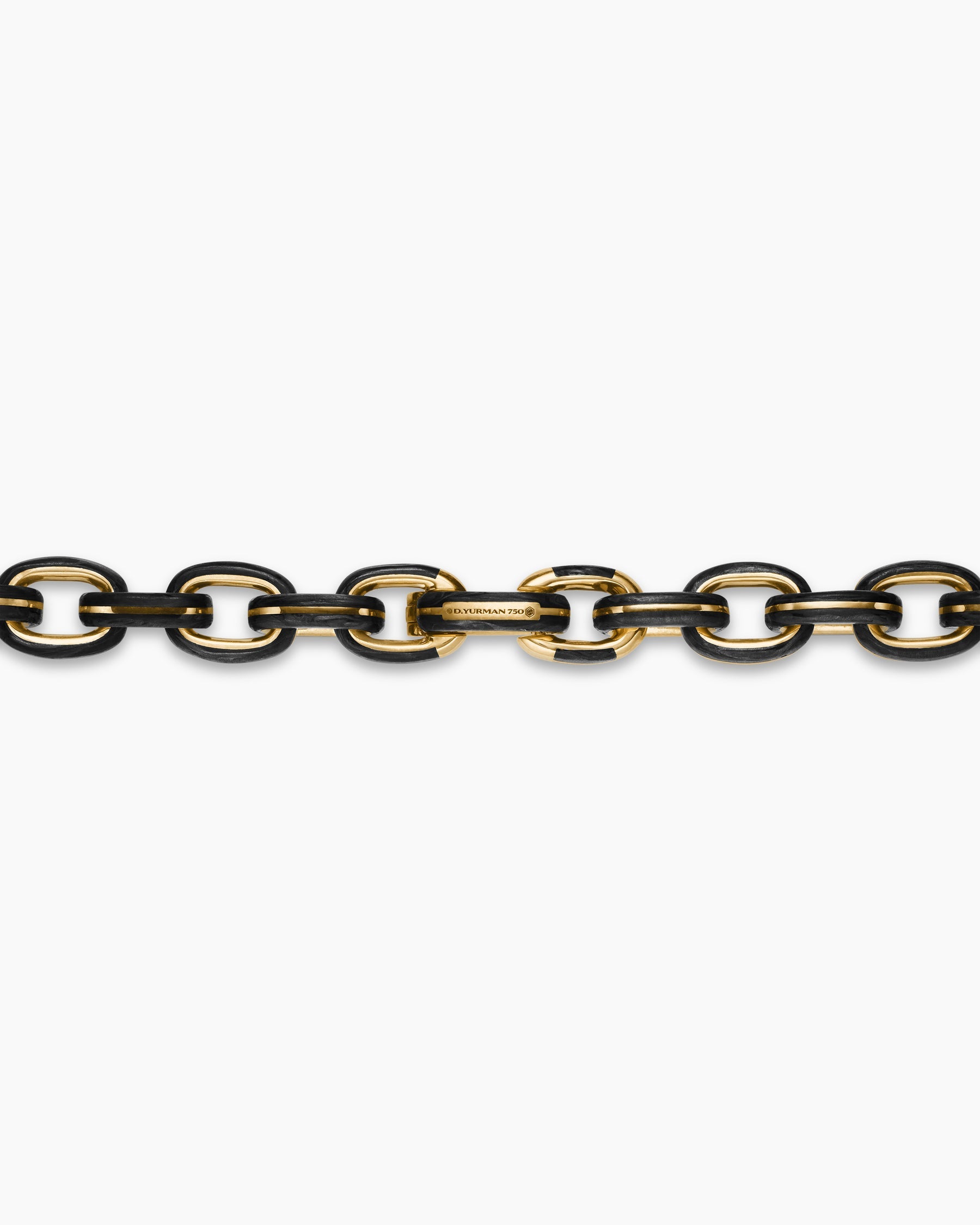 Streamline® Oval Link Necklace in 18K Yellow Gold with Forged Carbon, 8.5mm