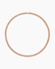 Curb Chain Necklace in 18K Rose Gold, 6mm