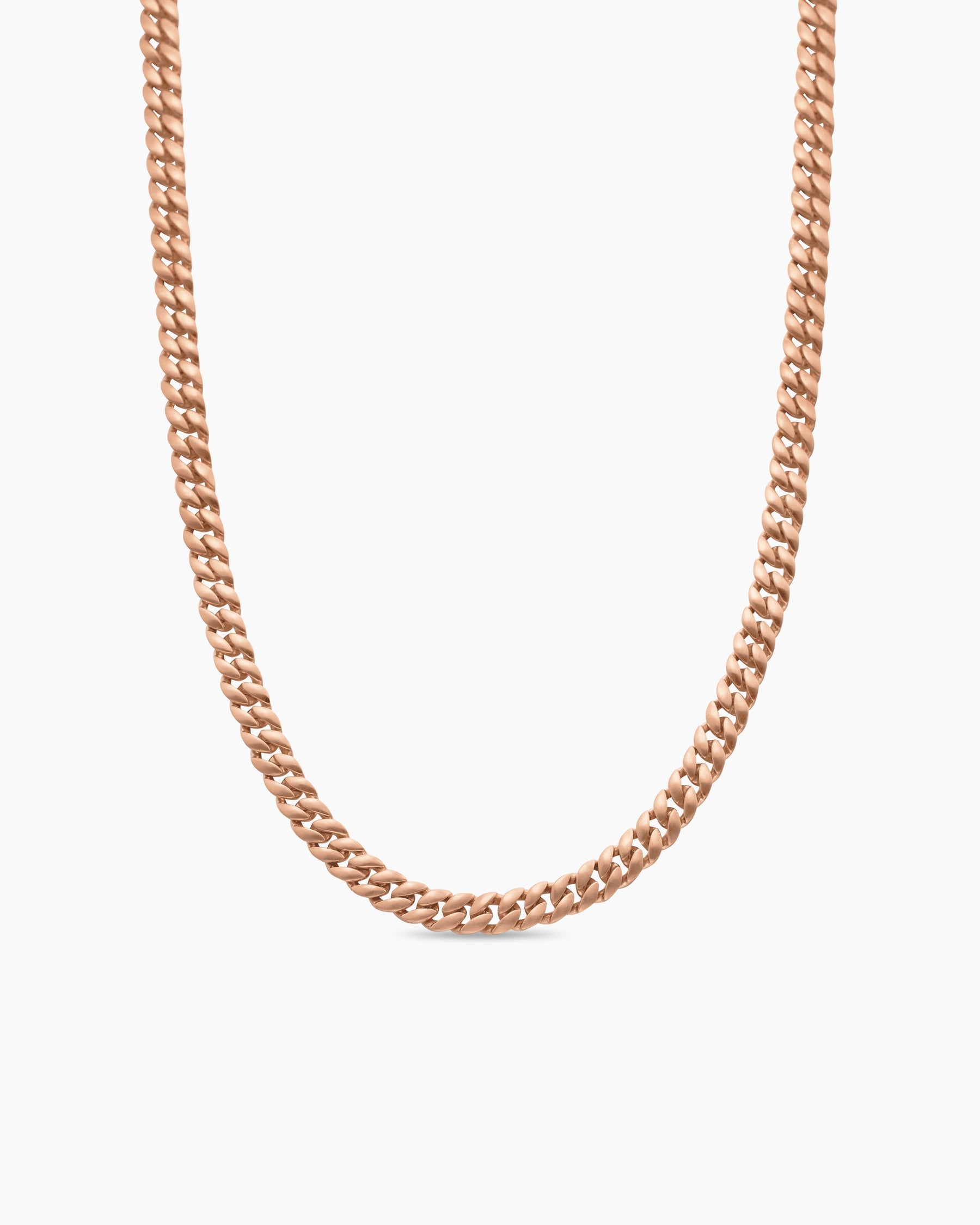 Curb Chain Necklace in 18K Rose Gold, 6mm